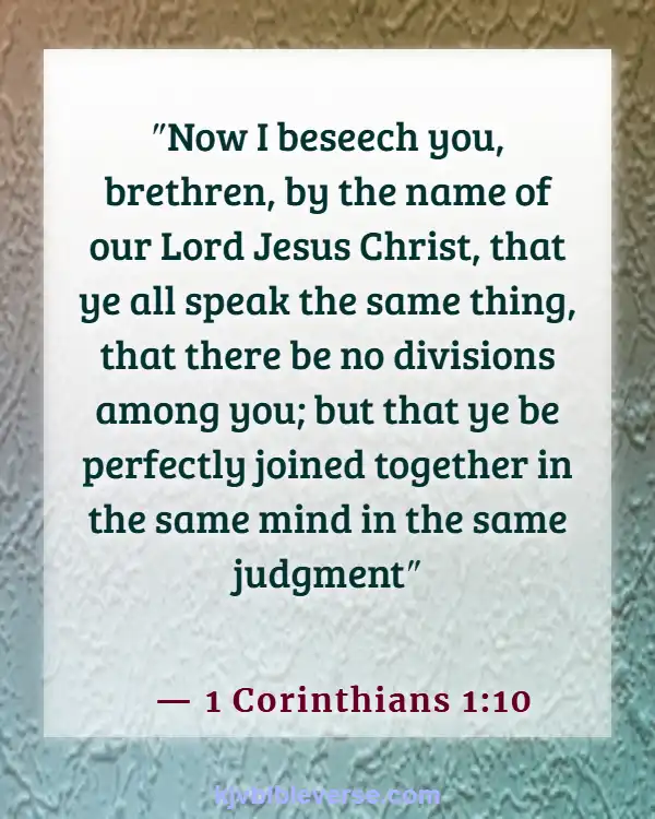 Bible Verses About Parts Of The Body Working Together (1 Corinthians 1:10)