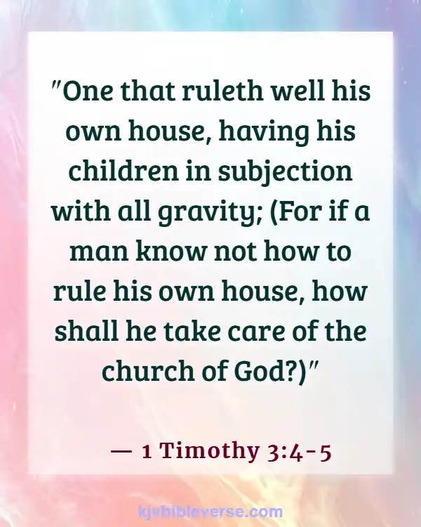 Bible Verse About Father Providing For Family (1 Timothy 3:4-5)