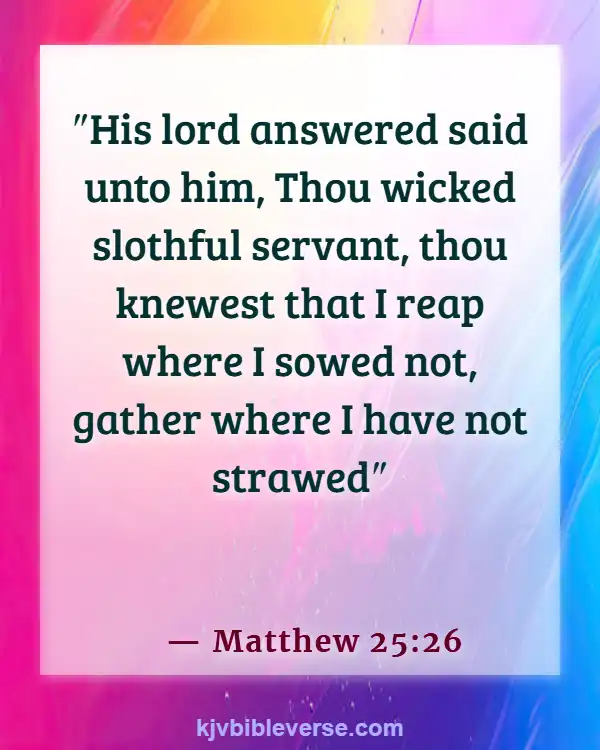 Bible Verse About Laziness Being A Sin (Matthew 25:26)