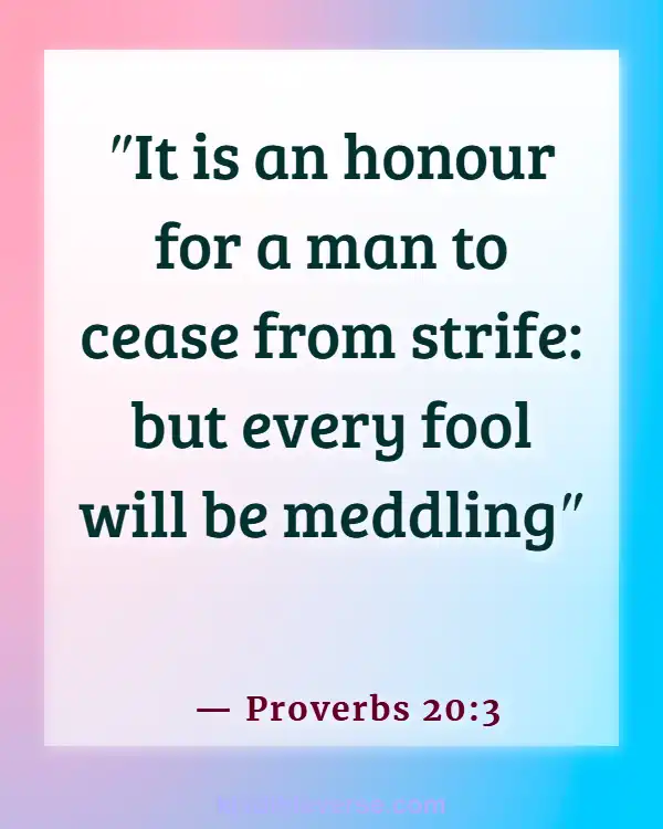 Bible Verses About Walking Away From An Argument (Proverbs 20:3)