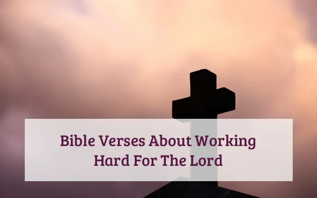 Bible Verses About Working Hard For The Lord